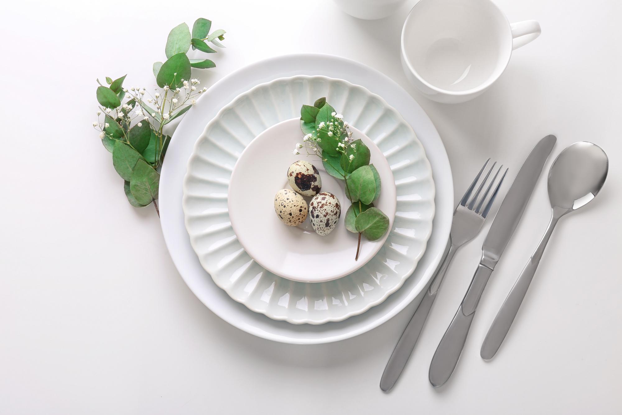 Selection of plated dish prototypes on a table
